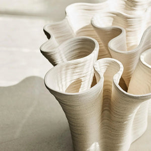 Tell Me More Fiordo 3D Printed Porcelain Vase Small | Off-White