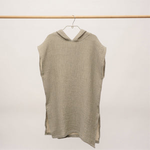 Flow Kids Poncho S/M | Olive Grey by ANZA TEXTILE COMPANY (anza-flow-kids-poncho-olive-grey-m-l)