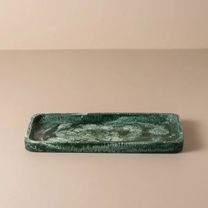 Flow Resin Bathroom Caddy/Tray | Dark Jade by SAARDÉ (flow-resin-bathroom-caddy-tray-dark-jade)