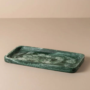 Flow Resin Bathroom Caddy/Tray | Dark Jade by SAARDÉ (flow-resin-bathroom-caddy-tray-dark-jade)