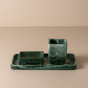 Flow Resin Toothbrush Holder | Dark Jade by SAARDÉ (flow-toothbrush-holder-earth)