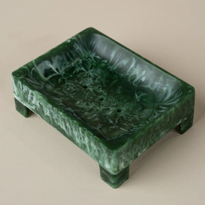 Flow Resin Structured Soap Dish | Dark Jade by SAARDÉ (flow-resin-structured-soap-dish-dark-jade)