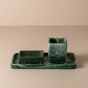 Flow Resin Structured Soap Dish | Dark Jade by SAARDÉ (flow-resin-structured-soap-dish-dark-jade)