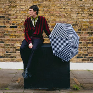 Micro Umbrella | Gingham-Black by ANATOLE (anatole-micro-umbrella-tweed-gingham-black-white)