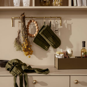 Hale Pot Holders | Set of 2 | Green/Black by FERM LIVING (hale-pot-holders-set-of-2-green-black-1)