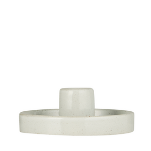 Ceramic Candle Holder - Pebble Grey by IB LAURSEN (ib-laursen-candle-holder-f-dinner-candle-off-white)