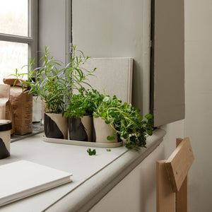 Inlay Herb Pots | Sand/Brown by FERM LIVING (inlay-herb-pots-sand-brown)