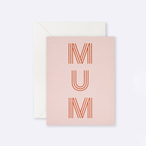 Card | Mum Stripe Letters by LETTUCE (card-mum-stripe-letters)
