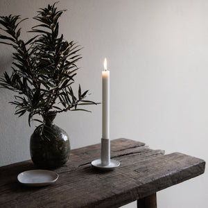 Lou Candle Holder | Grey White by TELL ME MORE (tell-me-more-lou-candle-holder-white)