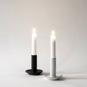 Lou Candle Holder | Grey White by TELL ME MORE (tell-me-more-lou-candle-holder-white)