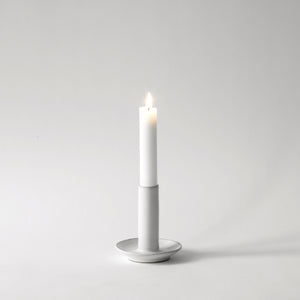 Lou Candle Holder | Grey White by TELL ME MORE (tell-me-more-lou-candle-holder-white)