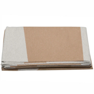 Luca Ecru Geo Blanket | Sand by DAVID FUSSENEGGER (ecru-geo-luca-throw)