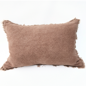 Matera Stonewashed Linen Lumbar Cushion | Clay by MACEY & MOORE (m-m-matera-stonews-muted-clay)