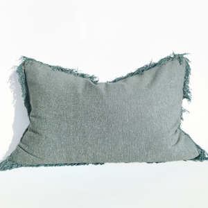 Namora Chenille Linen Lumbar Cushion | Turquoise Lake by MACEY & MOORE (m-m-namora-chenille-turq-lake)