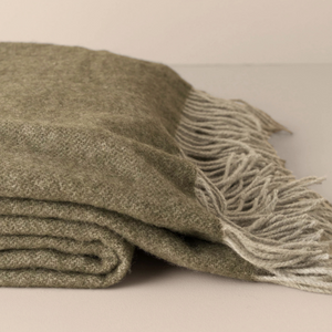 Saardè Merino Wool Throw | Olive/Grey