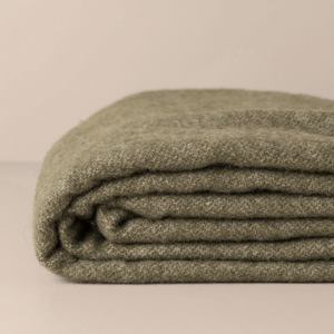 Saardè Merino Wool Throw | Olive/Grey