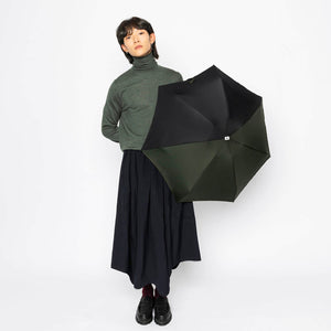 Micro Umbrella Bi Colour | Alma/Khaki-Black by ANATOLE (anatole-bicolour-micro-umbrella-alma-khaki-black)