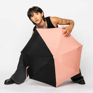 Micro Umbrella Bi Colour | Edith/Coral-Black by ANATOLE (anatole-bicolour-micro-umbrella-edith-coral-pink-black)