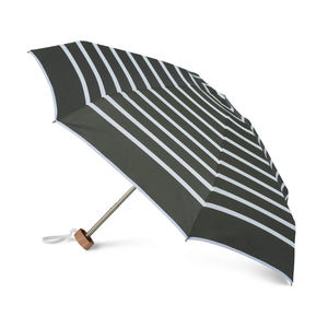 Micro Umbrella Marinières | Charles/ Khaki-Ivory by ANATOLE (anatole-folding-umbrella-charles-ivory-stripes-on-khaki-background)