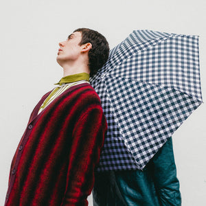 Micro Umbrella | Gingham-Black by ANATOLE (anatole-micro-umbrella-tweed-gingham-black-white)