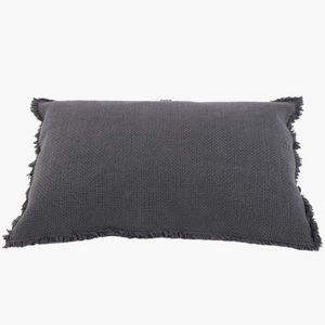 Patara Cushion Cover | Dark Grey by HOME LINEN LABELS (home-linen-labels-patara-40-60-cm-dark-grey-decorative-cushion-cover)