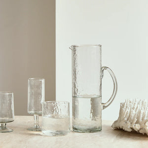 Hammered Glass Jug | Clear by URBAN NATURE CULTURE (urban-nature-culture-jug-hammered-glass-transparent)