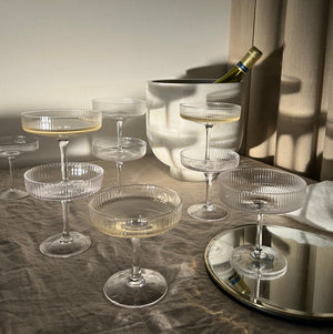 Ripple Champagne Saucers Set of 2 | Clear by FERM LIVING (ripple-champagne-saucers-set-of-2-clear)
