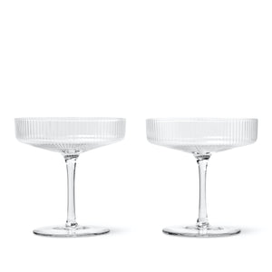 Ripple Champagne Saucers Set of 2 | Clear by FERM LIVING (ripple-champagne-saucers-set-of-2-clear)