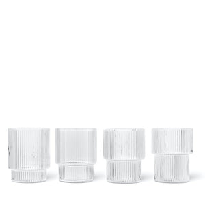 Ripple Glass | Set of 4 | Clear by FERM LIVING (ripple-glass-set-of-4-clear)