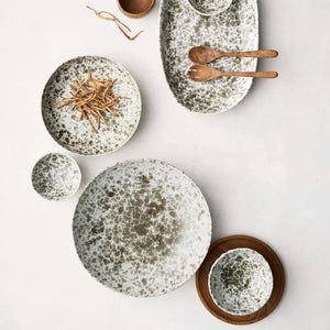 Tell Me More Rivoli Serving Bowl | Green Splatter