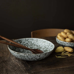 Tell Me More Rivoli Salad Bowl | Medium | Green Splatter