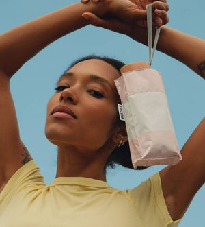 UPF 50+ Sun & Rain Micro Umbrella | POLARIS/Powder Pink Stripes by ANATOLE (micro-umbrella-uv-50-protection-sun-rain-powder-pink-stripes-polarisi)