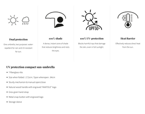 UPF 50+ Sun & Rain Micro Umbrella | ORIONIS/Pearl Blue Stripe by ANATOLE (micro-umbrella-uv-50-protection-sun-rain-pearl-blue-stripes-orionisi)