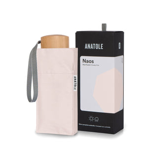 UPF 50+ Sun & Rain Micro Umbrella | NAOS/Powder Pink by ANATOLE (micro-umbrella-uv-protection-sun-rain-pearl-blue-powder-pink)