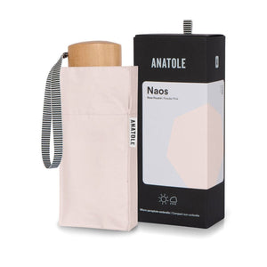 UPF 50+ Sun & Rain Micro Umbrella | NAOS/Powder Pink by ANATOLE (micro-umbrella-uv-protection-sun-rain-pearl-blue-powder-pink)