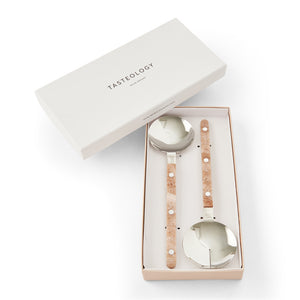 Resin Handle Salad Servers |Taupe by TASTEOLOGY (salad-servers-taupe)