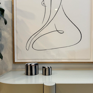 Serina Stoneware Pot w/Lid S | Black/White by BLOOMINGVILLE (serina-jar-w-lid-black-stoneware)