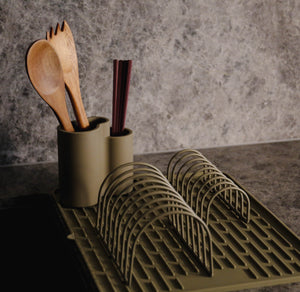 Store All Holder | Khaki by DESIGNSTUFF (all-cutlery-drainer-holder-khaki)