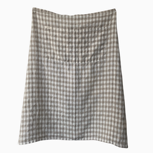 Gingham Linen Half Apron | Natural by TELL ME MORE (tell-me-more-apron-linen-gingham-natural)