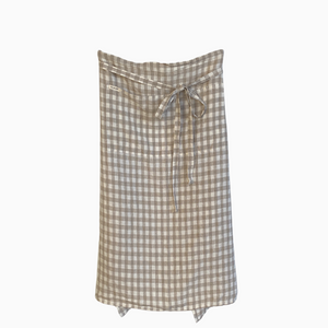 Gingham Linen Half Apron | Natural by TELL ME MORE (tell-me-more-apron-linen-gingham-natural)