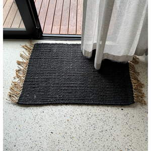 Hemp Rug 60X90 | Black by TELL ME MORE (tell-me-more-hemp-rug-60x90-colour-black)