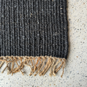 Hemp Rug 60X90 | Black by TELL ME MORE (tell-me-more-hemp-rug-60x90-colour-black)