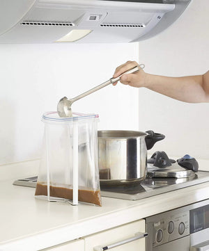 Tower Collapsible Bottle Stand | White by Yamazaki (tower-collapsible-bottle-stand-white)