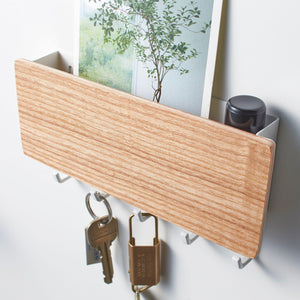 Rin Magnetic Key Organiser | Ash/White by Yamazaki (rin-magnetic-5-hook-key-rack-ash)