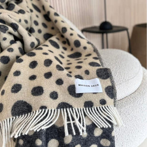 Cheetah Blanket | Beige/Off Black by MAISON DEUX (cheetah-blanket)