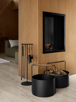 ASHI 5 Piece Standing Fireplace Tool Set | Oak by BLOMUS (ashi-fireplace-tool-set-standing-5pcs-oak)