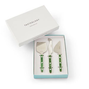 Resin Cheese Knives Set of 3 - Emerald by TASTEOLOGY (resin-cheese-knives-set-of-3-emerald)