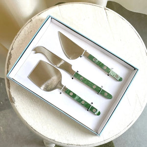 Resin Cheese Knives Set of 3 - Emerald by TASTEOLOGY (resin-cheese-knives-set-of-3-emerald)