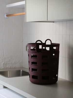 Storage & Laundry Basket L | Set 2 | Burgundy by DESIGNSTUFF (enkel-studio-storage-and-laundry-basket-l-burgandy-set-2)