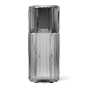 Ripple Carafe Set | Smoked Grey by FERM LIVING (ripple-carafe-set-smoked-grey)